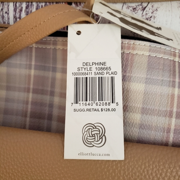Elliot Lucca Delphine 2 in 1 Tote Sand Plaid - Picture 9 of 12
